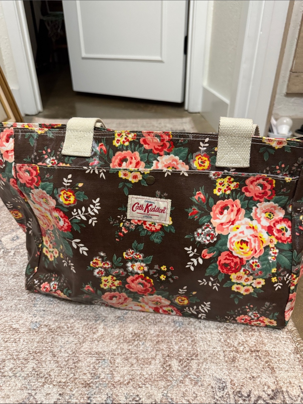 Cath Kidston Brown Floral Tote Bag